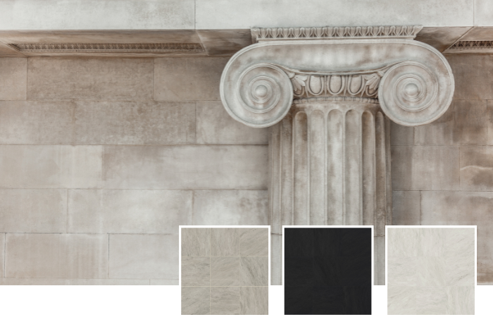 Greek marble inspiration showing a greek stone column