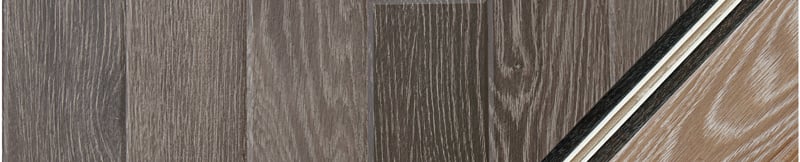 Limed Cotton Oak R0P99 and Limed Linen Oak RP98 with design strips between them
