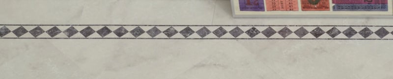 Fiore LM16 tile floor with a diamond border