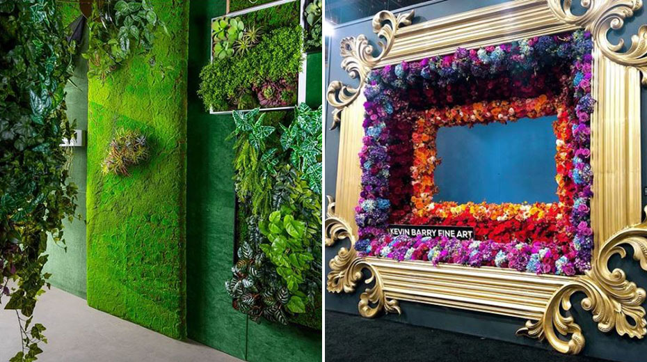 Left: Living Wall by Gold Leaf Design; Right: Kevin Barry Fine Art living art frame