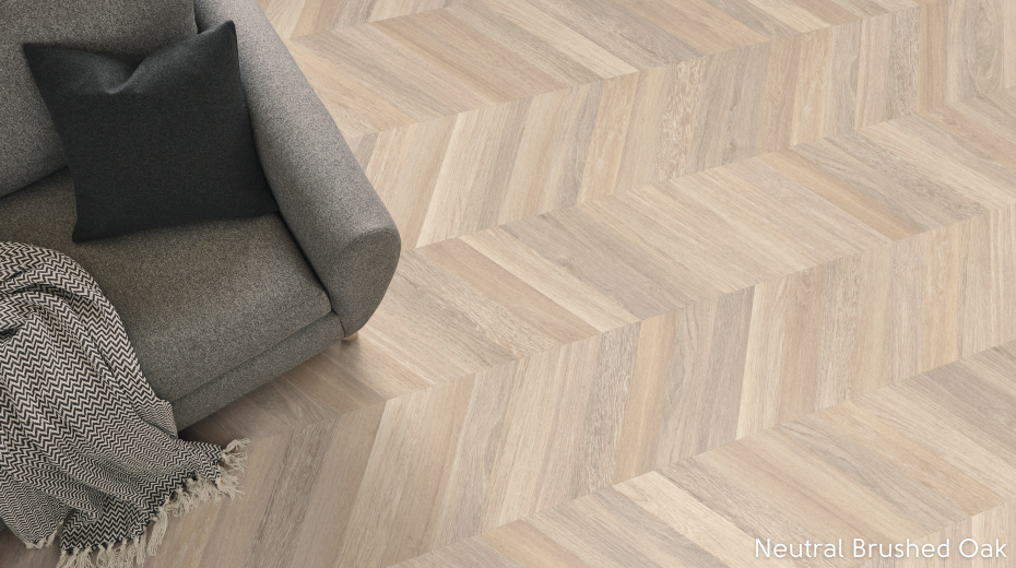 Karndean Designflooring neutral brushed chevron flooring