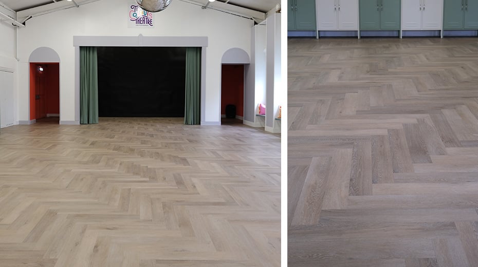 Karndean Primorse Oak herringbone flooring in True colours theatre