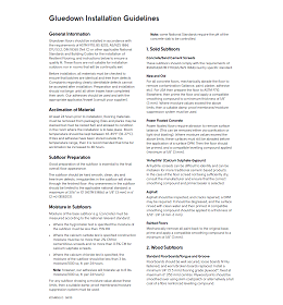 Gluedown installation guidelines