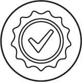 Seal with check mark icon