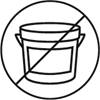 Icon with an adhesive bucket with a line through it
