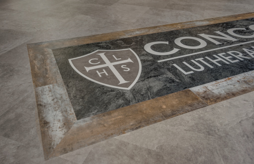Custom design feature of a logo created for Concordia Luthern High School