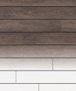 Wood LVP floor in a ship lap pattern