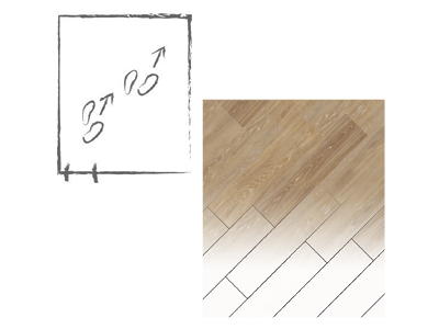 Single footpath sketch and diagonal laying pattern example