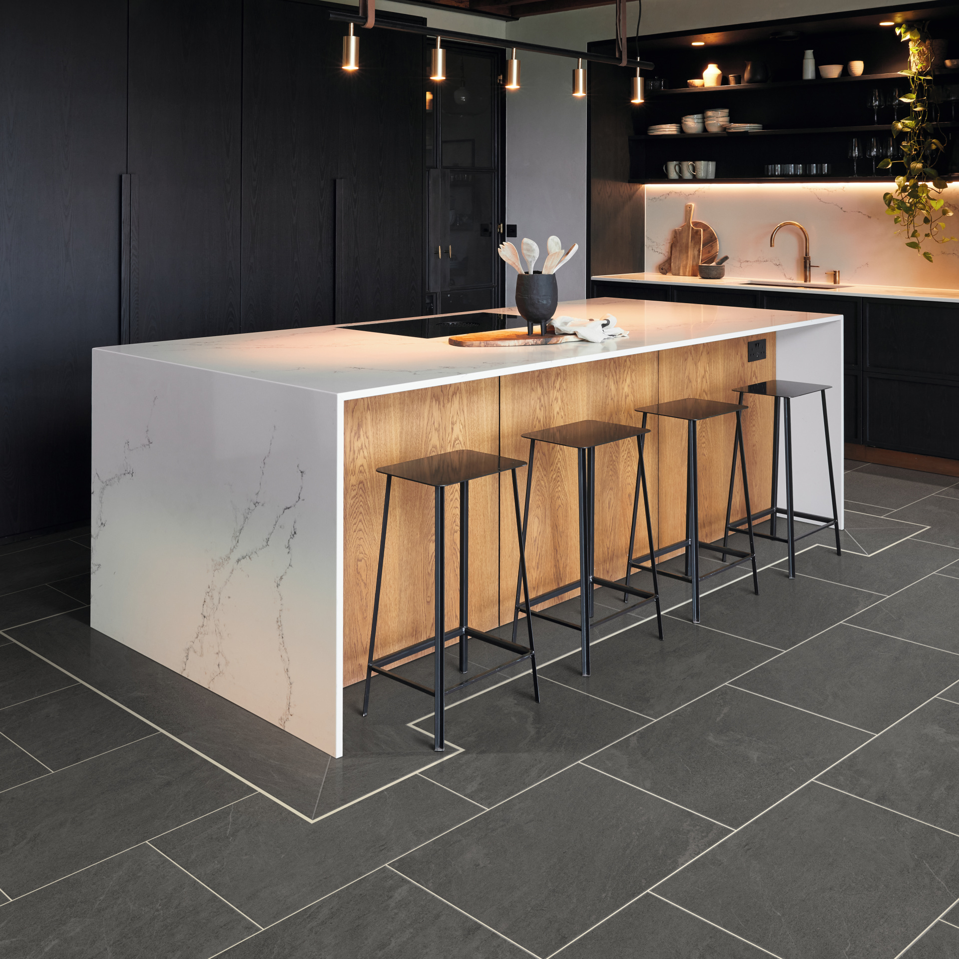 Black Granite Vinyl Flooring