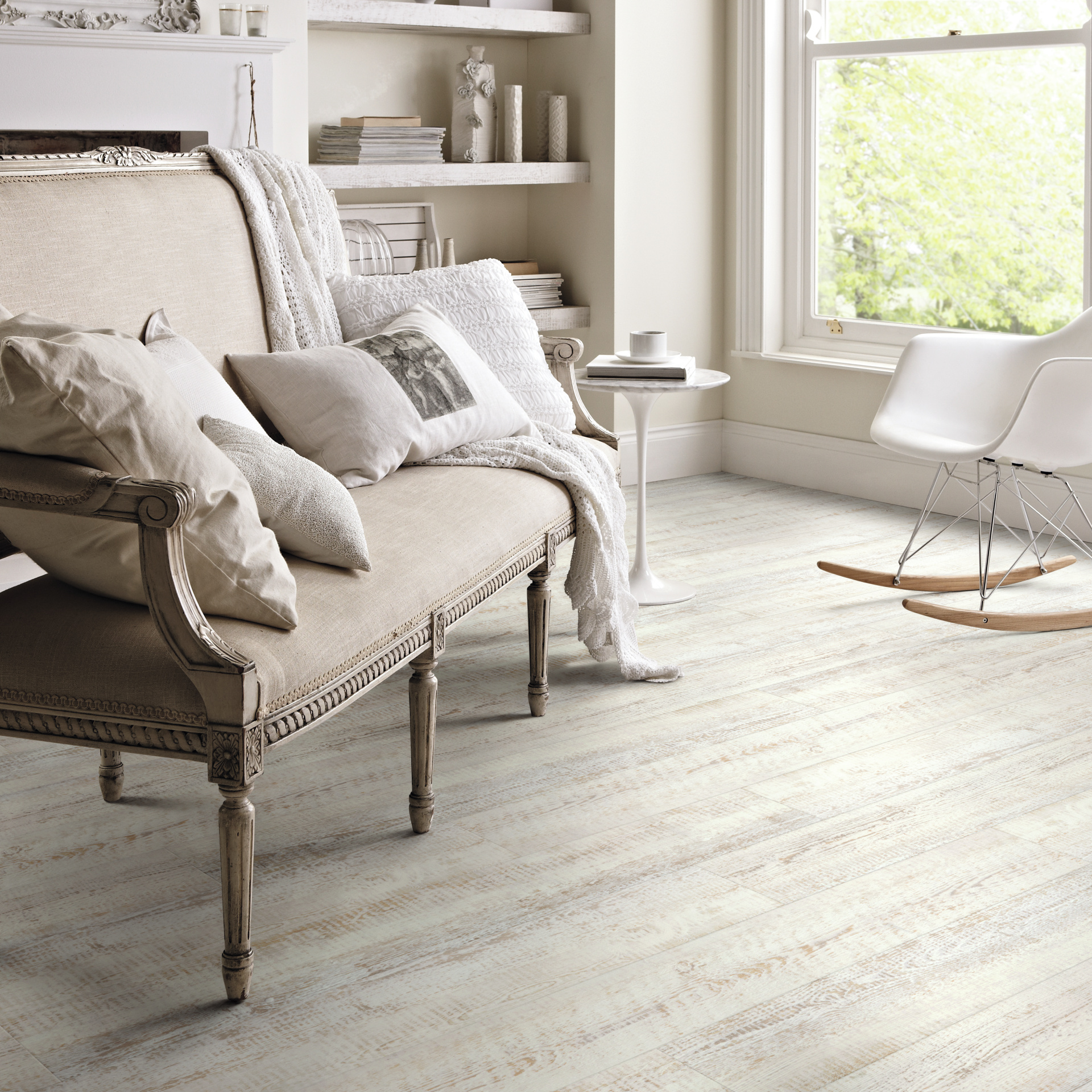 Knight Tile rigid core | White Painted Oak SCB-KP105